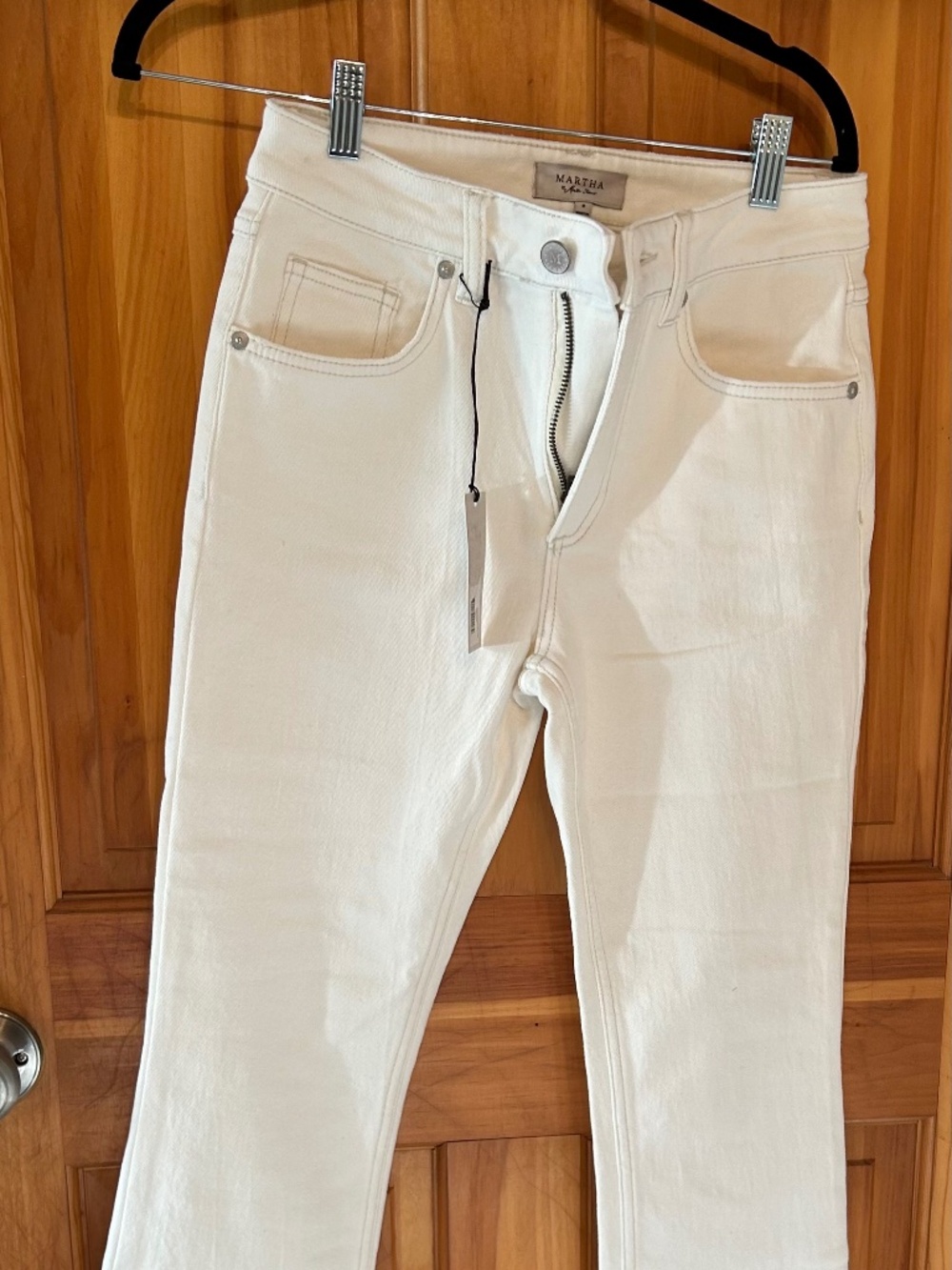 # 113 NWT Martha Stewart Vanilla Bean Size 2 High Rise Cropped Flare Jeans